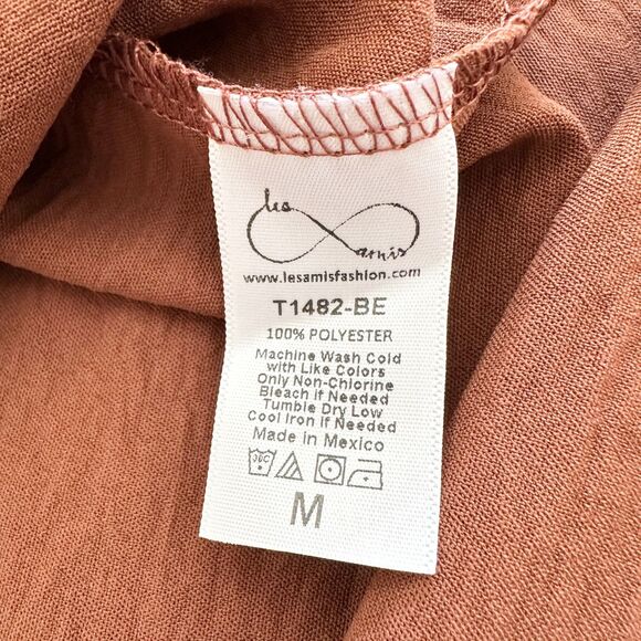 NWT Betsey's Boutique Shop Blouse Size M Terracotta Sleeveless Ruffle - Picture 6 of 8